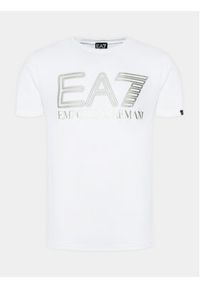 EA7 Emporio Armani T-Shirt 3DPT37 PJMUZ 1100 Biały Regular Fit. Kolor: biały. Materiał: bawełna #3