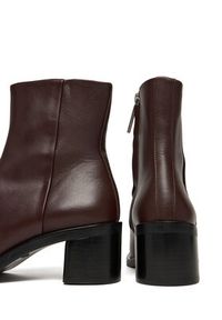 Calvin Klein Botki Block Heel Zip Boot Lth HW0HW02593 Bordowy. Kolor: czerwony. Materiał: skóra #4