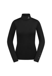 Koszulka jeździecka z kołnierzem typu golf. ELT Madison. Typ kołnierza: golf. Kolor: czarny. Długość rękawa: długi rękaw #1