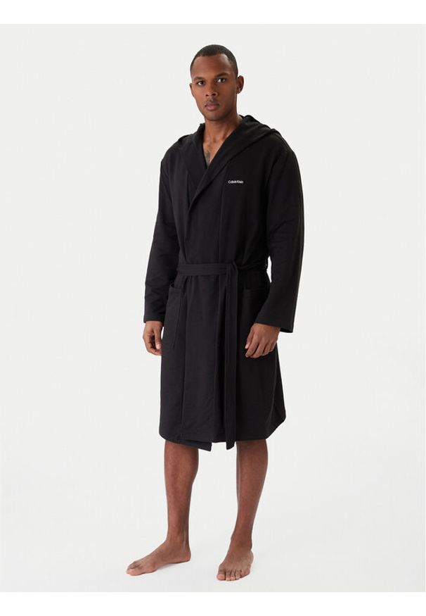 Calvin Klein Underwear Szlafrok 000NM2377E Czarny. Kolor: czarny. Materiał: bawełna