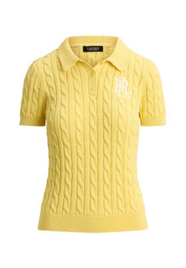 Lauren Ralph Lauren - LAUREN RALPH LAUREN Polo 200932224017 Żółty jasny Slim Fit. Typ kołnierza: polo. Kolor: żółty. Materiał: bawełna