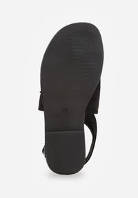 Born2be - Czarne Płaskie Sandały VICES z Imitacji Zamszu z Paskiem na Duży Palec Zepae. Okazja: do pracy, na co dzień. Zapięcie: pasek. Kolor: czarny. Materiał: zamsz. Sezon: lato. Styl: elegancki, klasyczny, casual #2