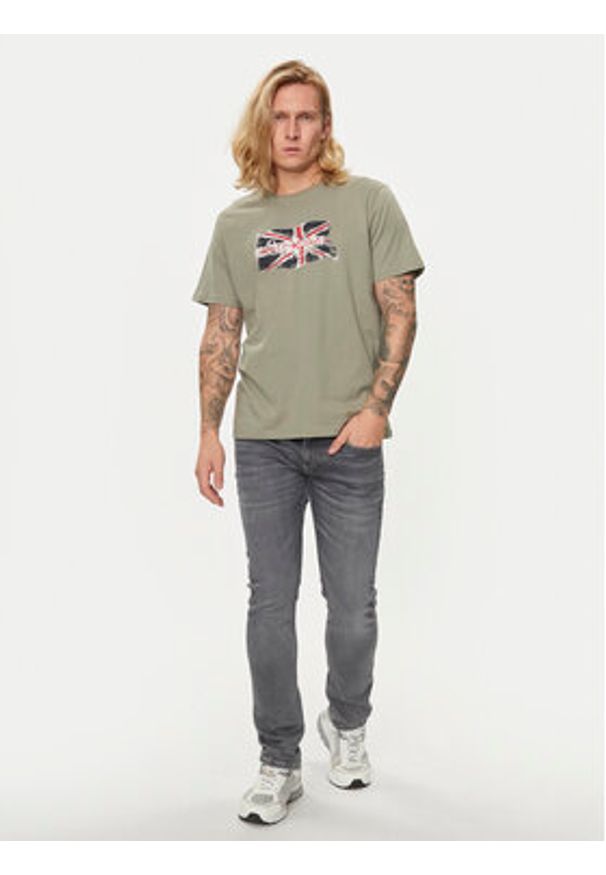 Pepe Jeans Jeansy PM207389 Szary Slim Fit. Kolor: szary