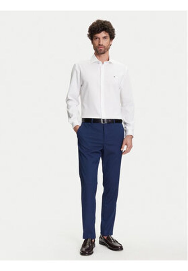 TOMMY HILFIGER - Tommy Hilfiger Koszula MW0MW39573 Biały Slim Fit. Kolor: biały. Materiał: bawełna