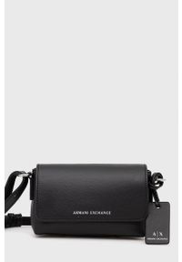 Armani Exchange torebka kolor czarny. Kolor: czarny. Rodzaj torebki: na ramię