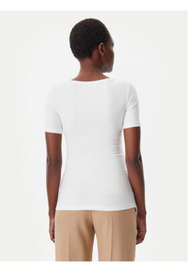 TOMMY HILFIGER - Tommy Hilfiger T-Shirt WW0WW37866 Écru Slim Fit. Materiał: wiskoza