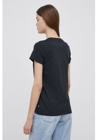 Levi's® - Levi's t-shirt bawełniany kolor czarny. Okazja: na spotkanie biznesowe, na co dzień. Kolor: czarny. Materiał: bawełna. Wzór: nadruk. Styl: biznesowy, casual #3