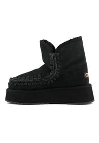 Mou - MOU Platform boot suede Śniegowce damskie. Okazja: na co dzień. Kolor: czarny. Materiał: materiał, guma, wełna, zamsz. Szerokość cholewki: normalna. Sezon: zima. Obcas: na platformie. Styl: street, klasyczny, elegancki, casual #2