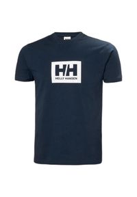 Koszulka Helly Hansen Box 2.0. Kolor: niebieski. Materiał: bawełna
