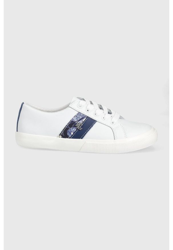 Lauren Ralph Lauren buty skórzane JANSON II 802860689001.100 kolor biały. Nosek buta: okrągły. Zapięcie: sznurówki. Kolor: biały. Materiał: skóra