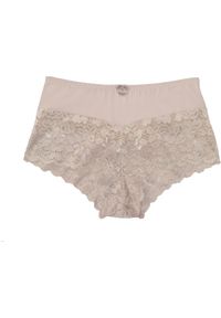 bonprix - "Figi ""maxi panty""". Kolor: beżowy. Materiał: koronka. Wzór: koronka