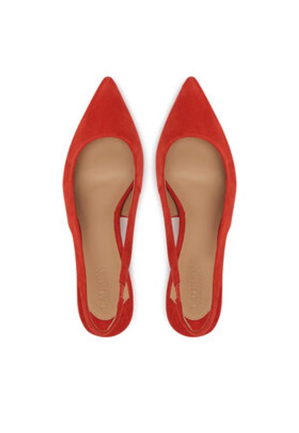 Lauren Ralph Lauren - LAUREN RALPH LAUREN Sandały 802959263005 Czerwony. Kolor: czerwony. Materiał: skóra, zamsz