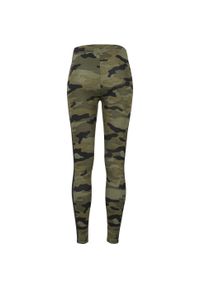 Urban Classics - Damskie Legginsy W Prążki Camo. Kolor: brązowy, zielony, wielokolorowy. Wzór: prążki