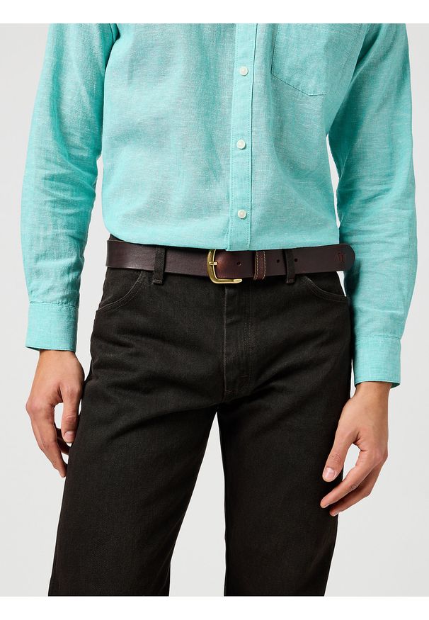 Wrangler - WRANGLER MĘSKI PASEK WRANGLER WEST BELT BROWN 112365274