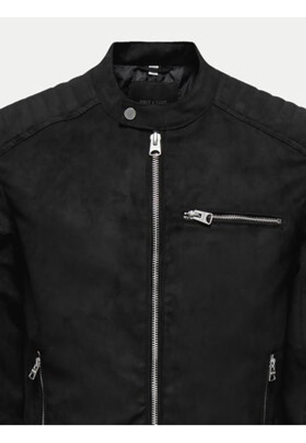 Only & Sons Kurtka z imitacji skóry Gus 22029650 Czarny Regular Fit. Kolor: czarny. Materiał: skóra