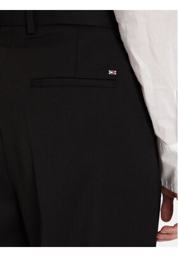 TOMMY HILFIGER - Tommy Hilfiger Spodnie materiałowe Timeless WW0WW48362 Czarny Straight Fit. Kolor: czarny. Materiał: wełna, syntetyk