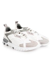 Geox Sneakersy "Grecale B" | U028ZA 08522 | Grecale B | Mężczyzna | Biały, Szary. Kolor: wielokolorowy, biały, szary. Materiał: skóra, materiał. Wzór: aplikacja