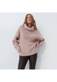 Mohito - Sweter z dodatkiem wełny - Różowy. Kolor: różowy. Materiał: wełna