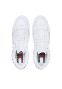 Tommy Jeans Sneakersy Retro Leather EM0EM01190 Biały. Kolor: biały. Materiał: skóra