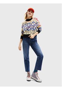 Desigual Sweter Febe 22WWJF85 Kolorowy Regular Fit. Materiał: syntetyk. Wzór: kolorowy