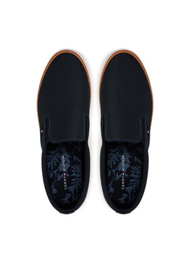 TOMMY HILFIGER - Tommy Hilfiger Tenisówki Th Hi Vulc Core Low Ii Slipon FM0FM05514 Granatowy. Kolor: niebieski. Materiał: materiał