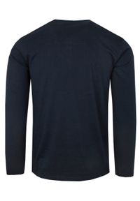Koszulka z Długim Rękawem (Longsleeve) - Pako Jeans - Guziki Przy Dekolcie - Granat. Okazja: na co dzień. Kolor: niebieski. Materiał: bawełna. Długość rękawa: długi rękaw. Długość: długie. Styl: casual #2