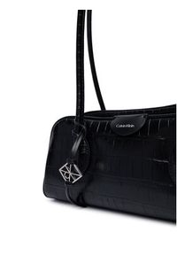 Calvin Klein Torebka Emblem Trio Croco Shoulder Bag LV04F3780G Czarny. Kolor: czarny. Materiał: skórzane #4