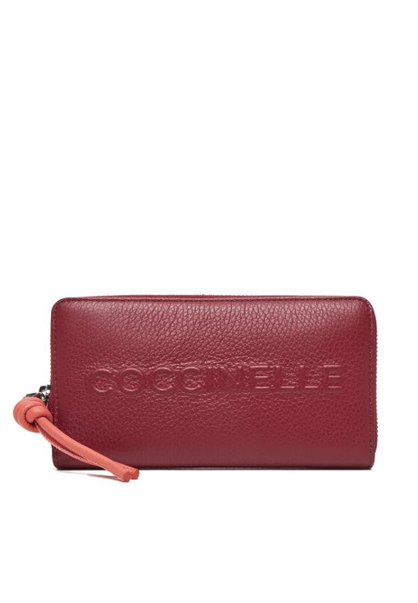 Coccinelle Duży Portfel Damski E2 QBB 11 32 01 Bordowy. Kolor: czerwony. Materiał: skóra