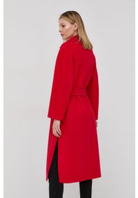 Marella Płaszcz wełniany kolor czerwony przejściowy dwurzędowy. Okazja: na co dzień. Kolor: czerwony. Materiał: wełna. Styl: casual, klasyczny #6