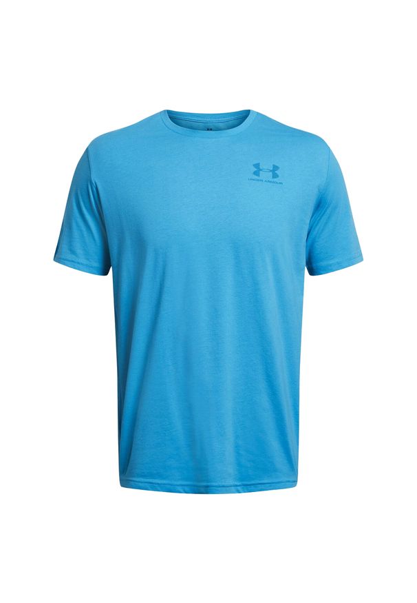 Under Armour - T-shirt Męski Logo Sportstyle. Kolor: niebieski. Sport: turystyka piesza