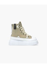 Inuikii - INUIKII MATILDA CANVAS HIGH Sneakersy damskie. Okazja: na co dzień, na spacer. Wysokość cholewki: przed kolano. Kolor: szary. Materiał: guma, materiał. Szerokość cholewki: normalna. Sezon: lato. Sport: turystyka piesza