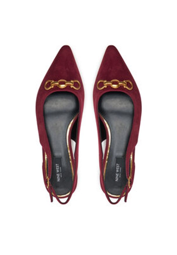 Nine West Baleriny WFA2991-1 Bordowy. Kolor: czerwony. Materiał: materiał