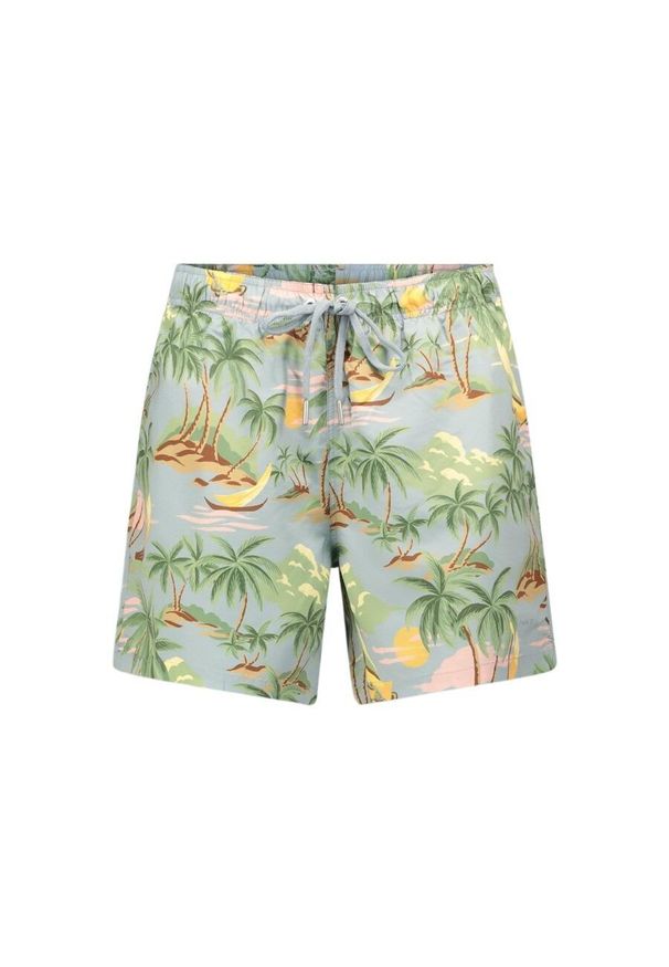 GANT - Szorty kąpielowe z nadrukiem Gant Hawaii. Kolor: niebieski. Wzór: nadruk