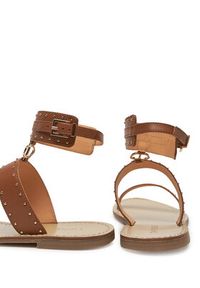 TwinSet - TWINSET Sandały 251GCJ04C Brązowy. Kolor: brązowy. Materiał: skóra #7