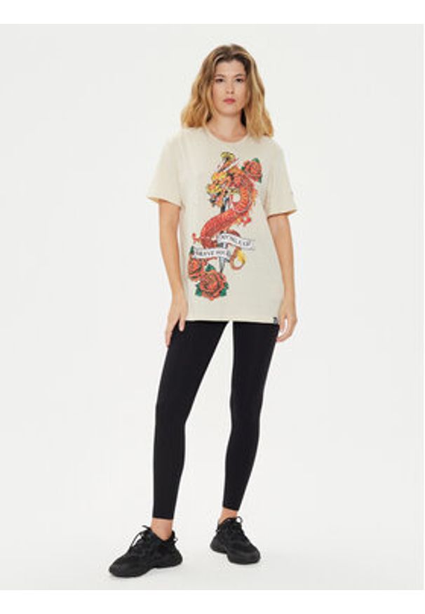 Brave Soul T-Shirt MTS-149LENNON Écru Straight Fit. Materiał: bawełna