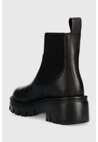 Karl Lagerfeld sztyblety skórzane KOMBAT KC damskie kolor czarny na płaskim obcasie KL45340. Nosek buta: okrągły. Kolor: czarny. Materiał: skóra. Obcas: na obcasie. Wysokość obcasa: niski #2