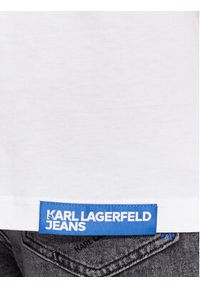 Karl Lagerfeld Jeans - KARL LAGERFELD T-Shirt Klj Regular Monogram Sslv Tee 236D1704 Biały Regular Fit. Typ kołnierza: dekolt w karo. Kolor: biały. Materiał: bawełna #3