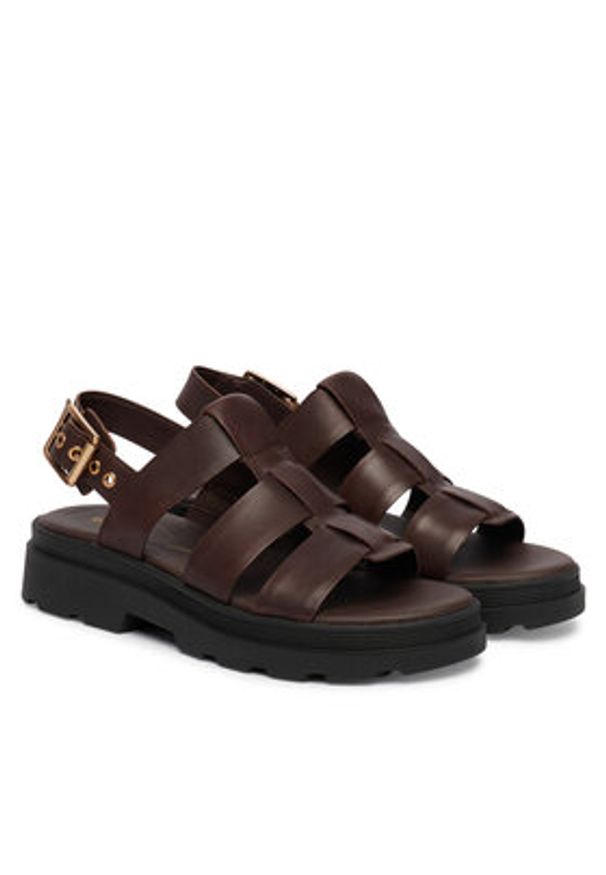 Clarks Sandały Orinoco3 Strap 26186095 Brązowy. Kolor: brązowy. Materiał: skóra