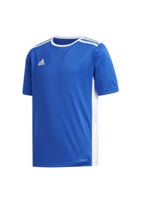 Adidas - Koszulka piłkarska dla dzieci adidas Entrada 18 Jr CF1049. Materiał: materiał, poliester, skóra, dzianina. Technologia: ClimaLite (Adidas). Wzór: paski, ze splotem. Sport: piłka nożna #1