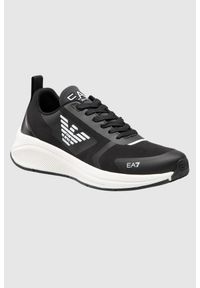 EA7 Emporio Armani - EA7 Czarne sneakersy z białym logo, Rozmiar 41 1/3. Kolor: czarny