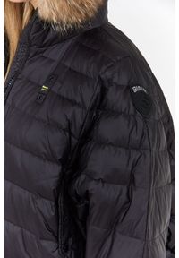 Blauer USA - BLAUER Czarny damski płaszcz puchowy z futrem jenota, Rozmiar S. Kolor: czarny. Materiał: puch, futro #4