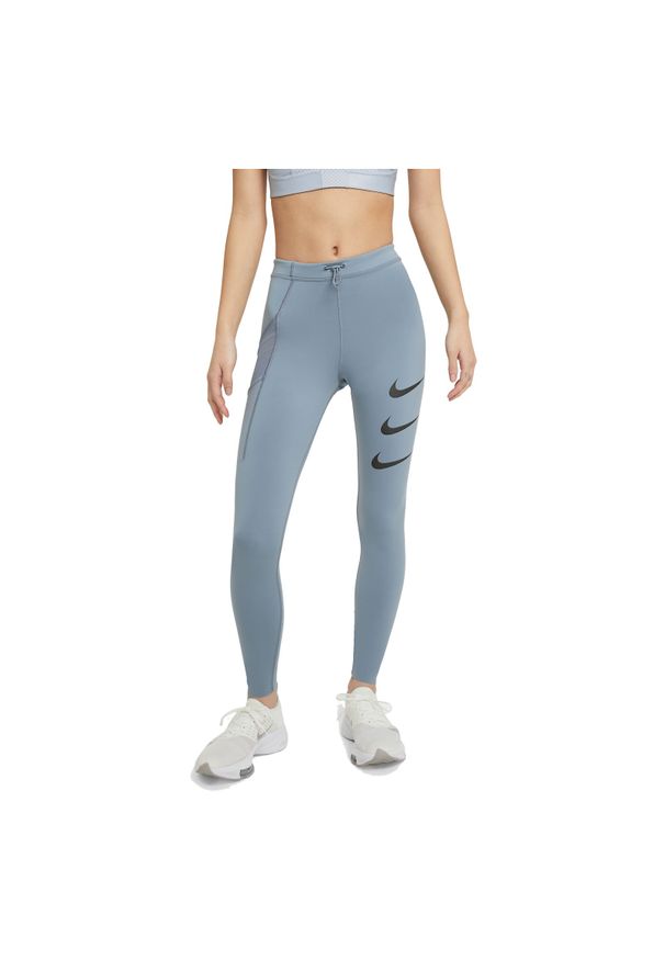Spodnie do biegania damskie Nike Epic Luxe Run Division DA1270. Materiał: materiał, poliester, skóra. Technologia: Dri-Fit (Nike). Wzór: gładki. Sport: bieganie