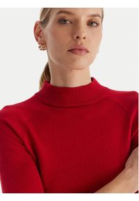 ACCESS FASHION Golf 54-8072 Czerwony Slim Fit. Typ kołnierza: golf. Kolor: czerwony. Materiał: wiskoza #5