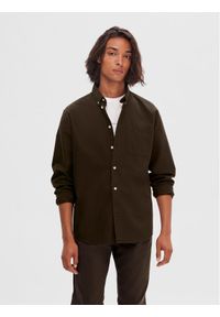 Selected Homme Koszula 16077359 Brązowy Regular Fit. Kolor: brązowy. Materiał: bawełna #1