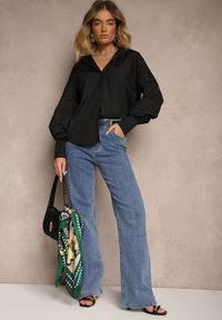 Renee - Czarna Koszula z Bawełną i Szerokimi Rękawami Edioniela. Okazja: na co dzień. Kolor: czarny. Materiał: bawełna. Sezon: wiosna. Styl: elegancki, casual #4