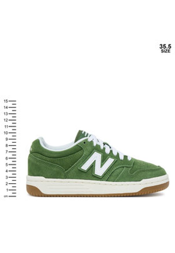 New Balance Sneakersy GSB480SA Zielony. Kolor: zielony. Materiał: skóra, zamsz