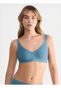 Sloggi Biustonosz bezfiszbinowy Ever Ease 10219673 Niebieski. Kolor: niebieski. Materiał: bawełna #1