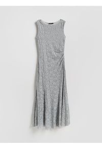 Reserved - Sukienka maxi - jasnoszary. Kolor: szary. Materiał: dzianina. Typ sukienki: proste. Długość: maxi #1
