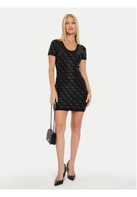 Guess Sukienka dzianinowa Paige W4YK28 Z3FN0 Czarny Slim Fit. Kolor: czarny. Materiał: wiskoza #4