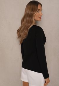 Renee - Czarny Rozpinany Kardigan z Wiskozą Odielle. Okazja: na co dzień. Kolor: czarny. Materiał: wiskoza. Wzór: aplikacja. Sezon: lato, zima, wiosna. Styl: elegancki, casual #5